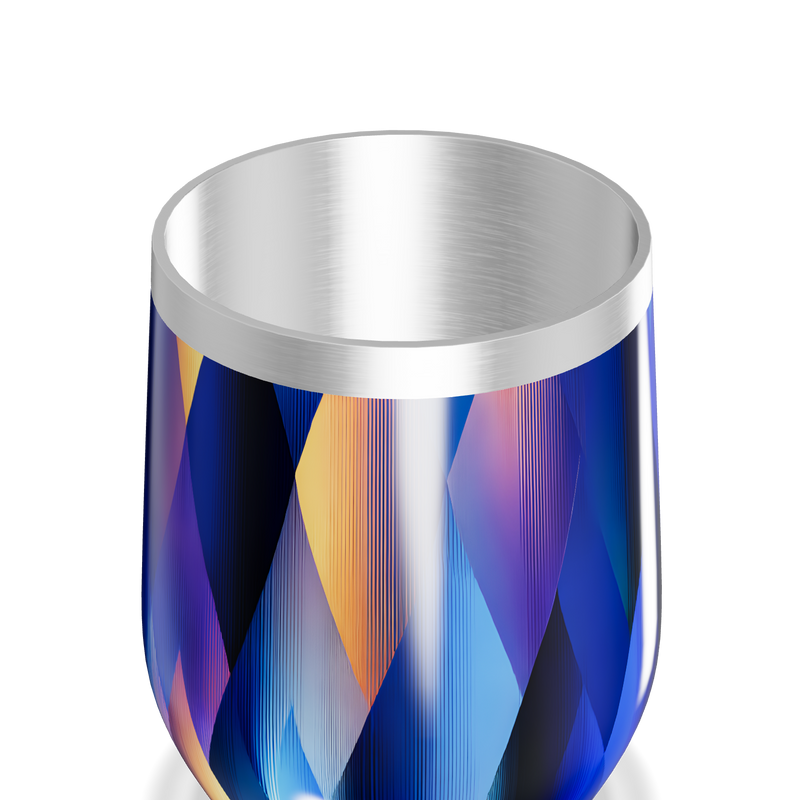 Copo Térmico Slim - Azul Geométrico Metalizado