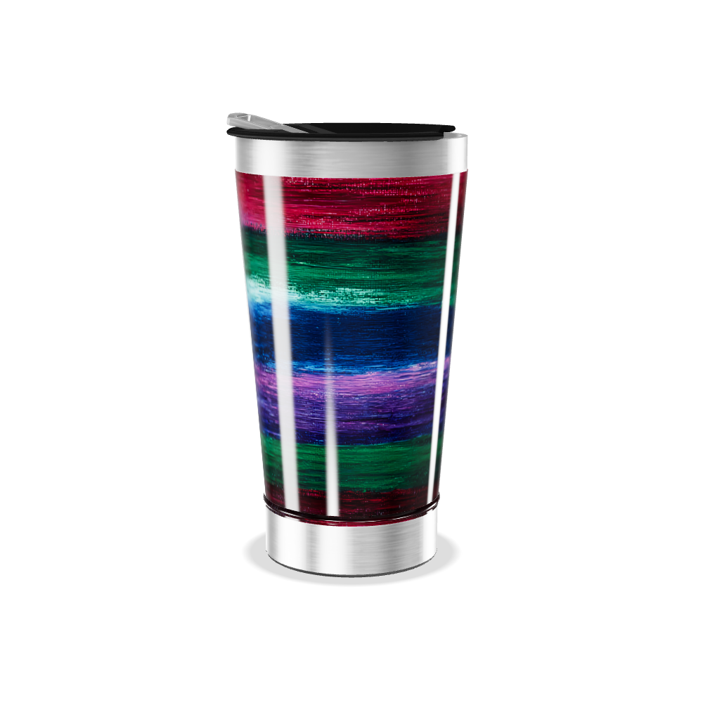 Copo Térmico - Listras Coloridas Aço Inox