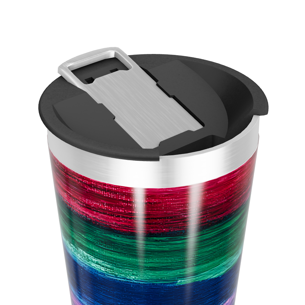 Copo Térmico - Listras Coloridas Aço Inox