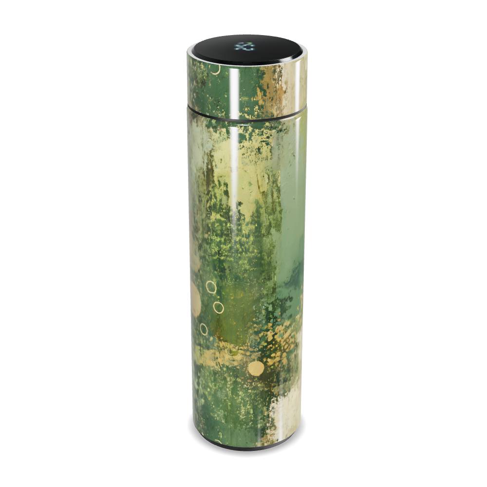 Garrafa Térmica Touch - Pintura Verde Abstrata