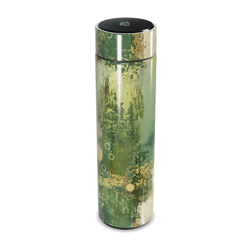 Garrafa Térmica Touch - Pintura Verde Abstrata