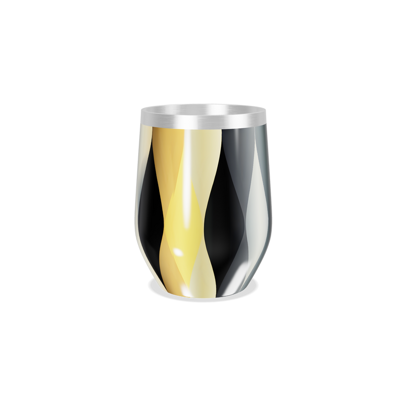 Copo Térmico Slim - Metalizado Preto Dourado