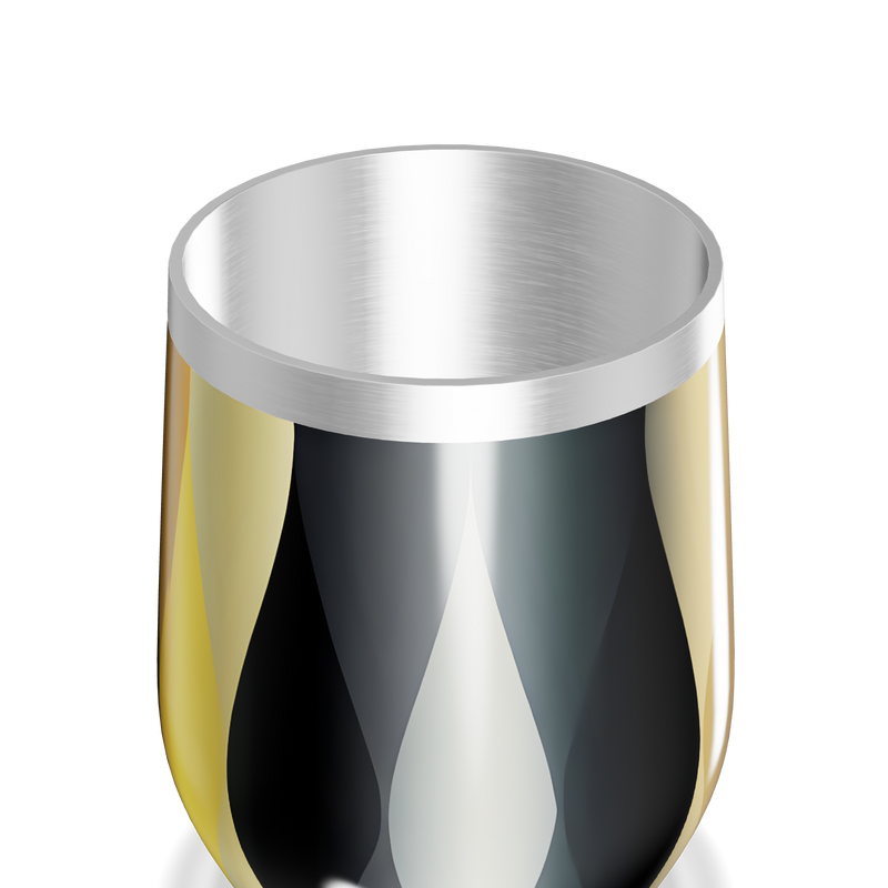 Copo Térmico Slim - Metalizado Preto Dourado