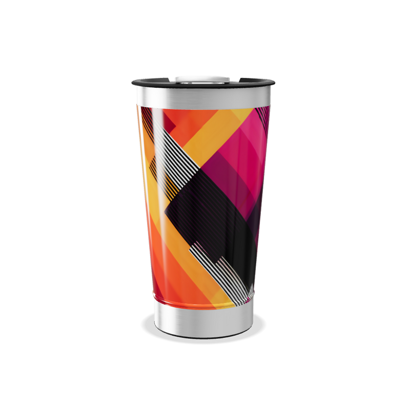 Copo Térmico - Estampa geométrica colorida