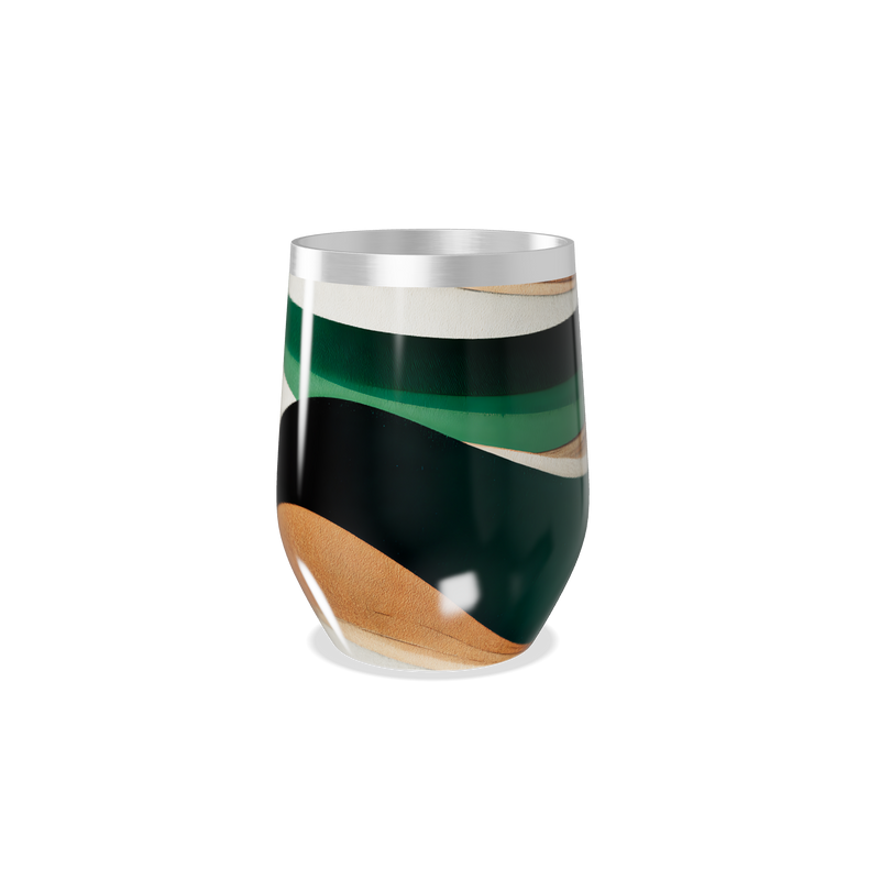 Copo Térmico Slim - Listras Verde e Marrom