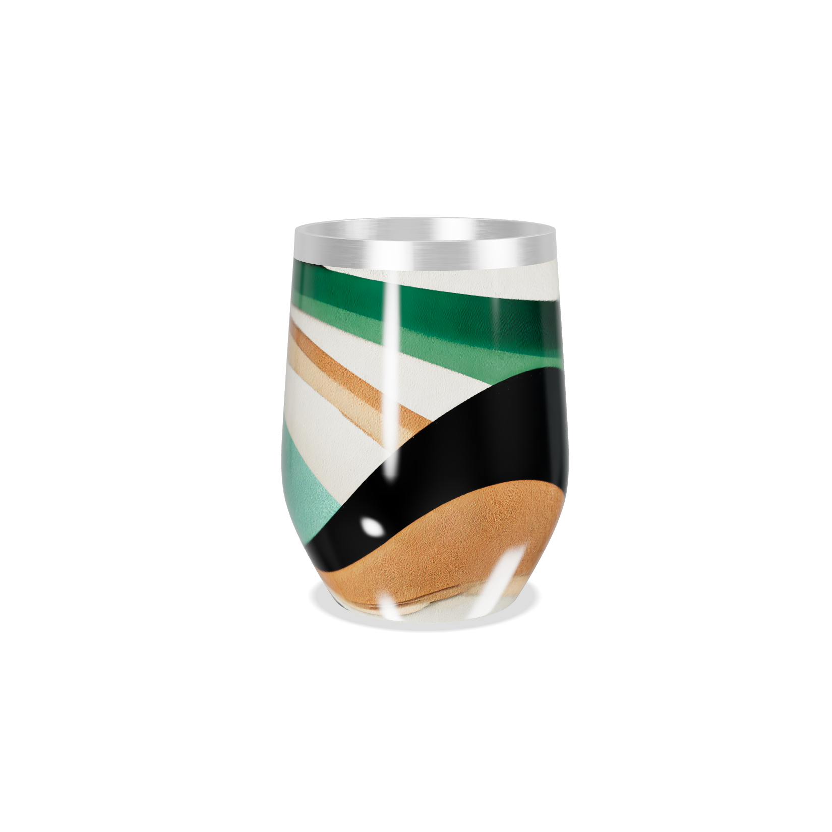 Copo Térmico Slim - Listras Verde e Marrom