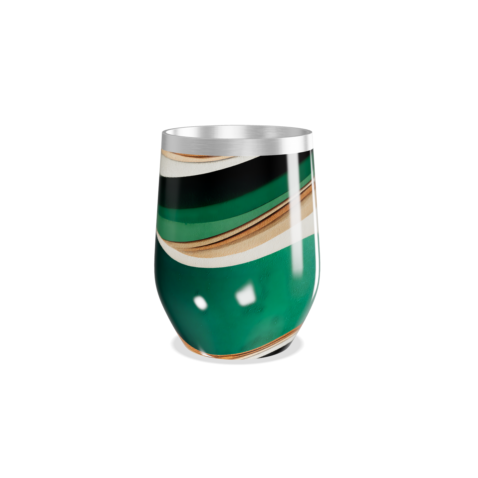 Copo Térmico Slim - Listras Verde e Marrom