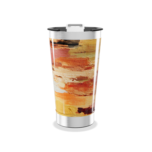 Copo Térmico - Pintura Abstrata Colorida