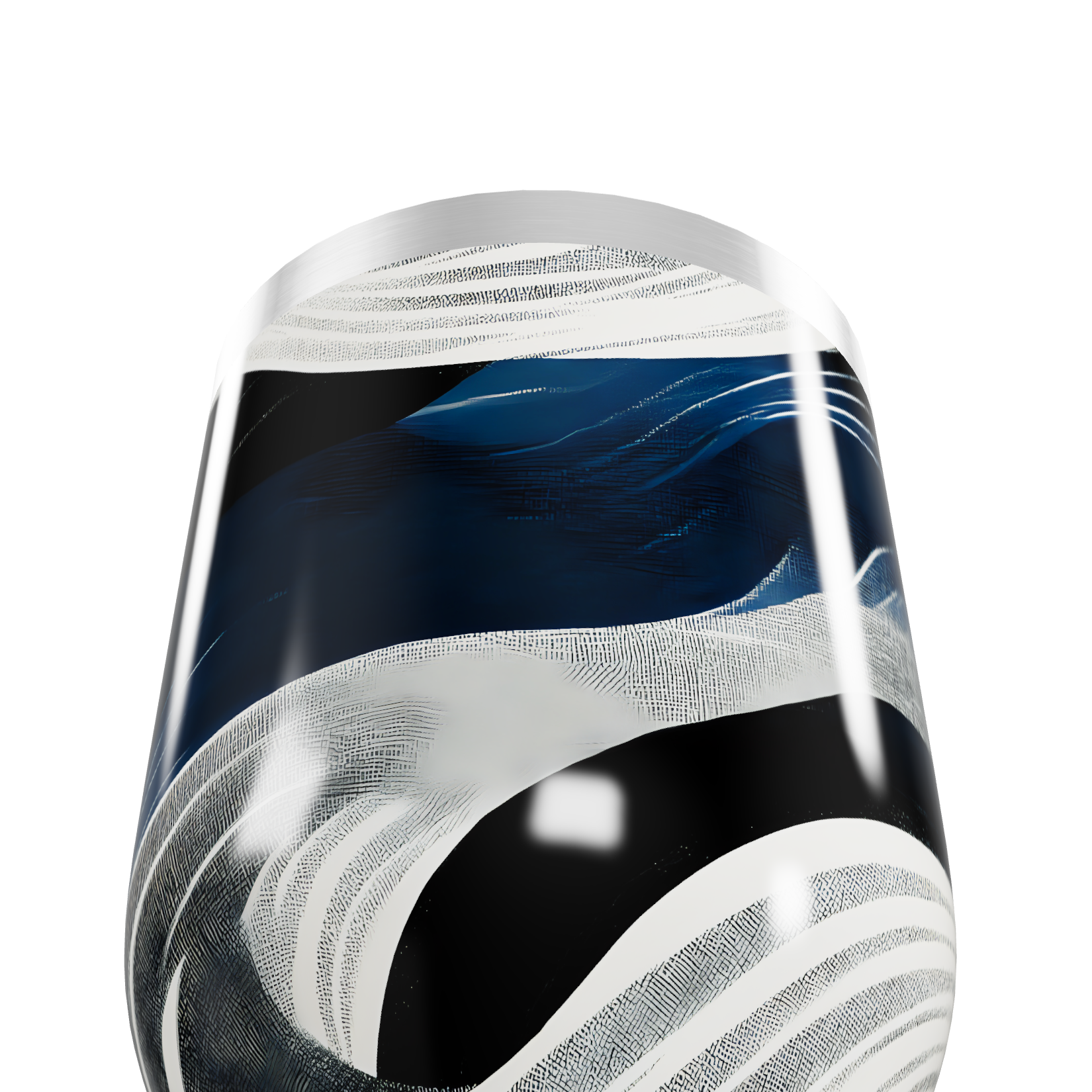 Copo Térmico Slim - Preto e Branco Marmorizado