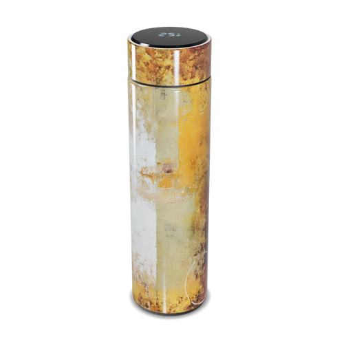 Garrafa Térmica Touch - Metálica Amarela Abstrata