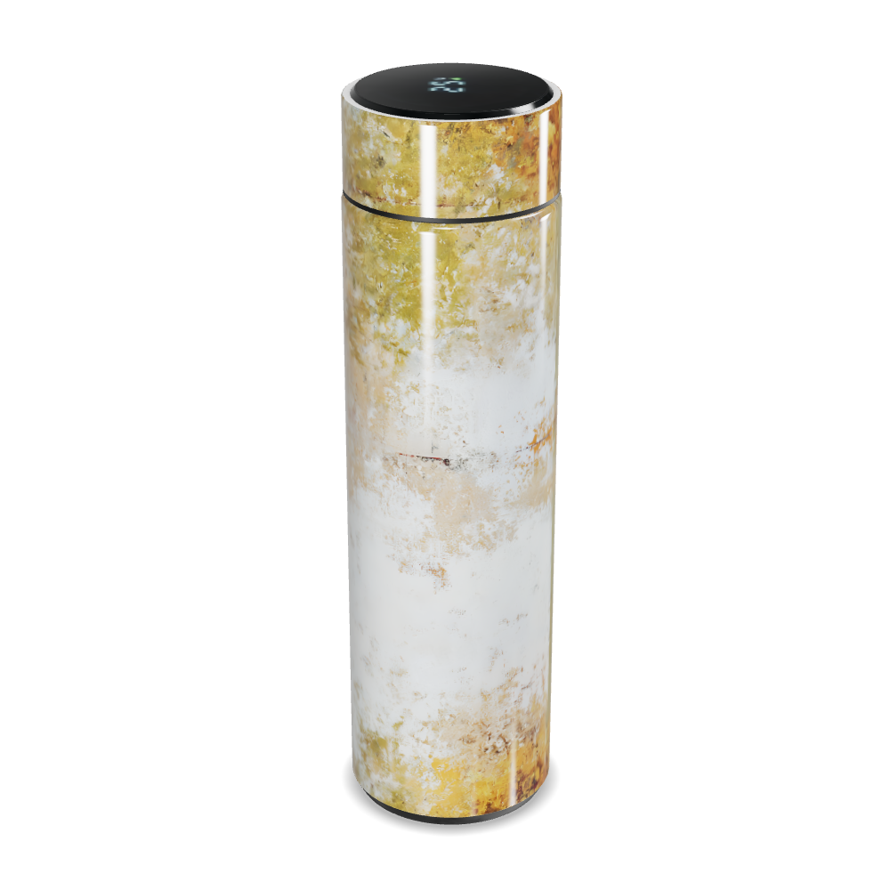 Garrafa Térmica Touch - Metálica Amarela Abstrata