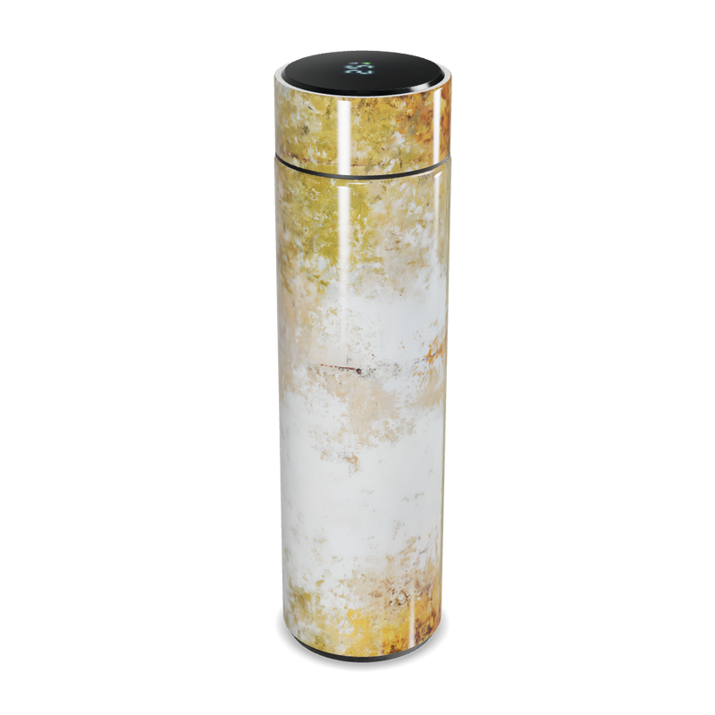 Garrafa Térmica Touch - Metálica Amarela Abstrata