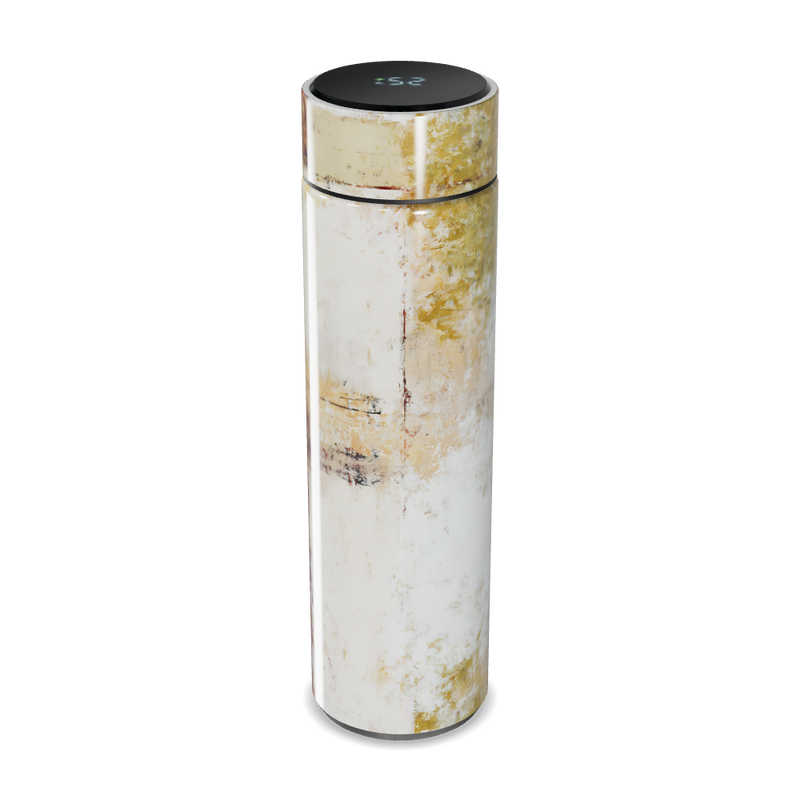 Garrafa Térmica Touch - Metálica Amarela Abstrata