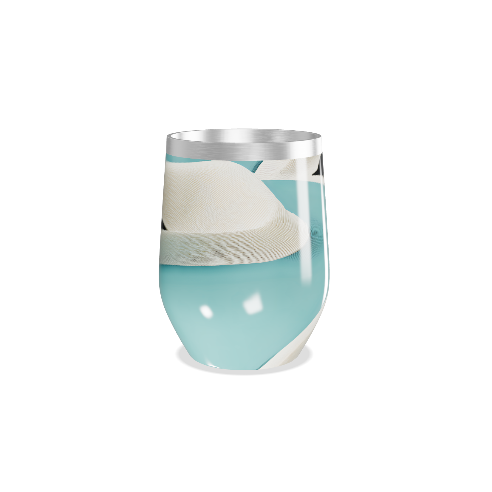 Copo Térmico Slim - Azul com Faixa Decorativa