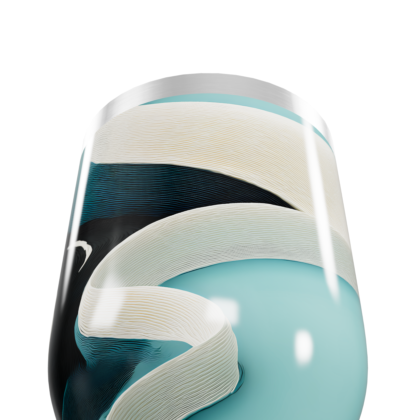 Copo Térmico Slim - Azul com Faixa Decorativa