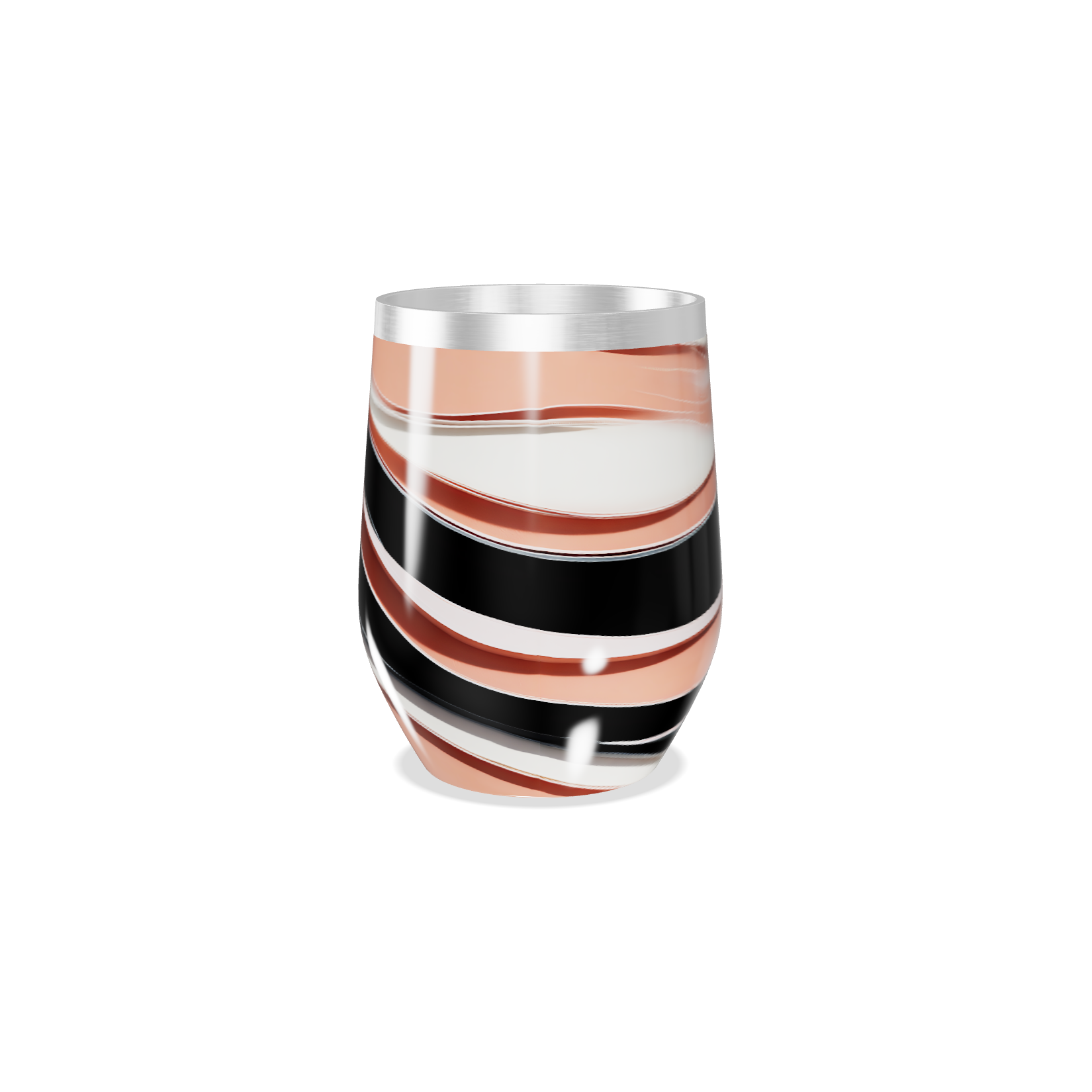 Copo Térmico Slim - Listras Preto e Branco