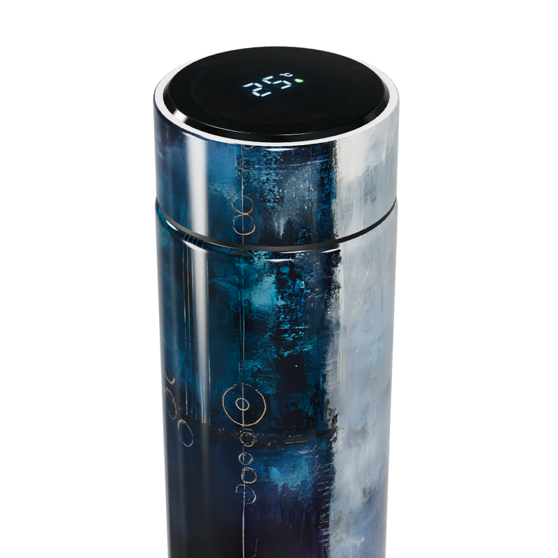 Garrafa Térmica Touch - Design Abstrato Azul