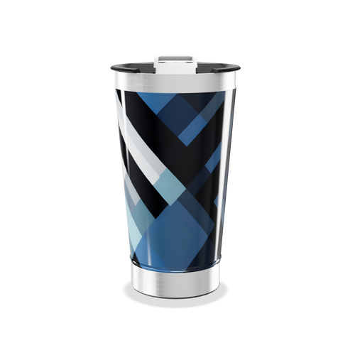 Copo Térmico - Aço Inox Azul Geométrico