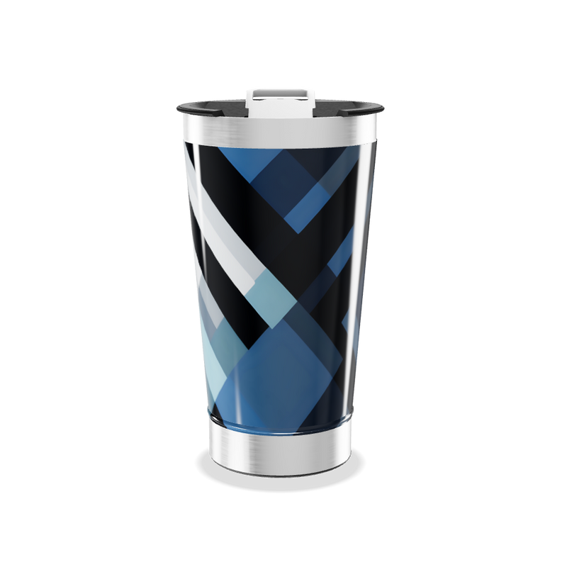 Copo Térmico - Aço Inox Azul Geométrico