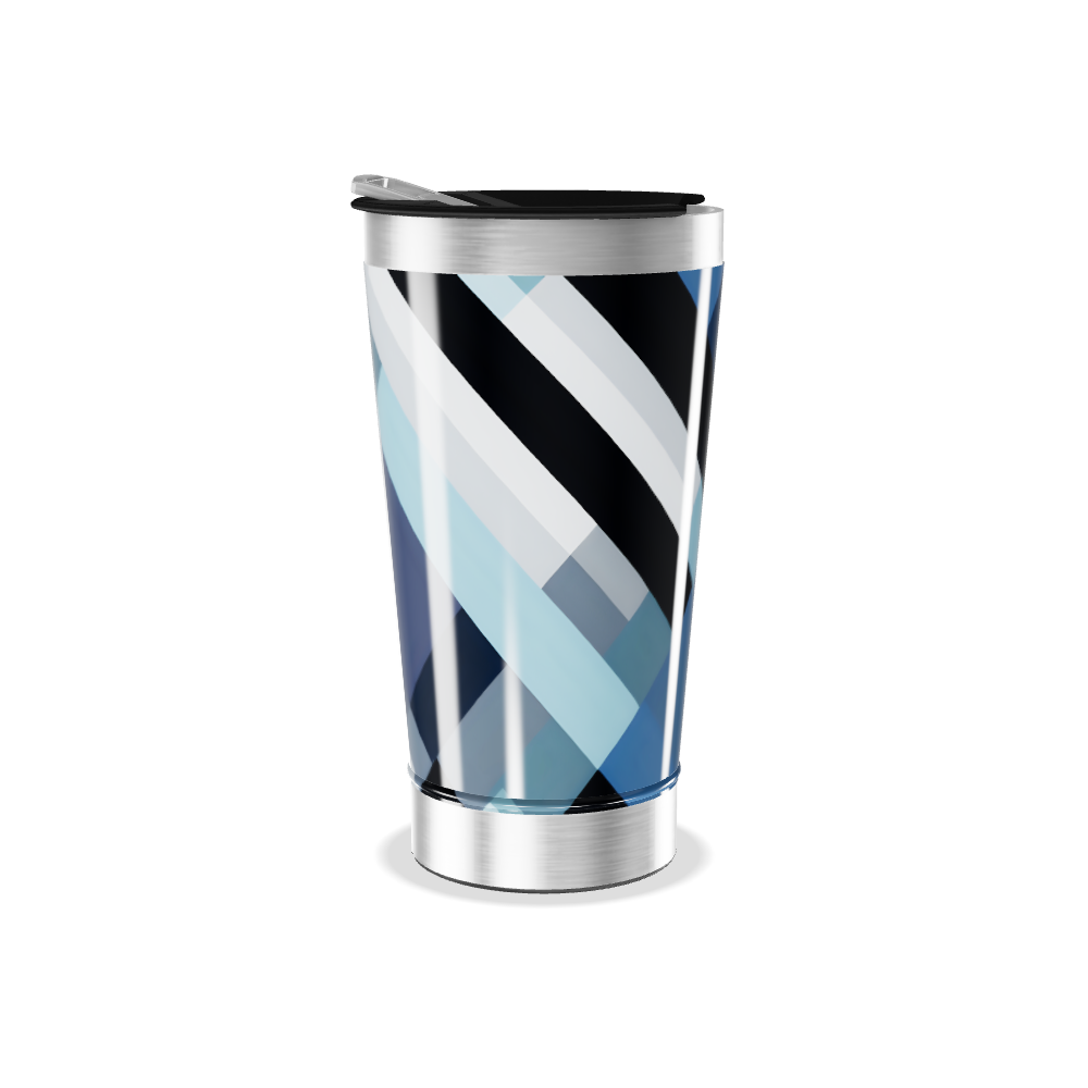 Copo Térmico - Aço Inox Azul Geométrico