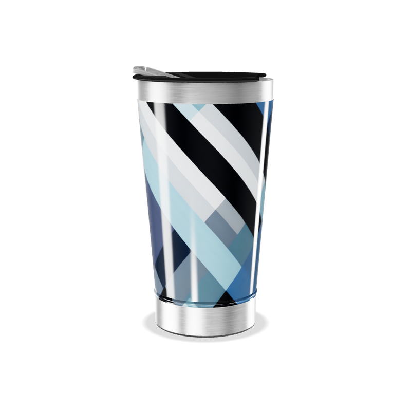 Copo Térmico - Aço Inox Azul Geométrico