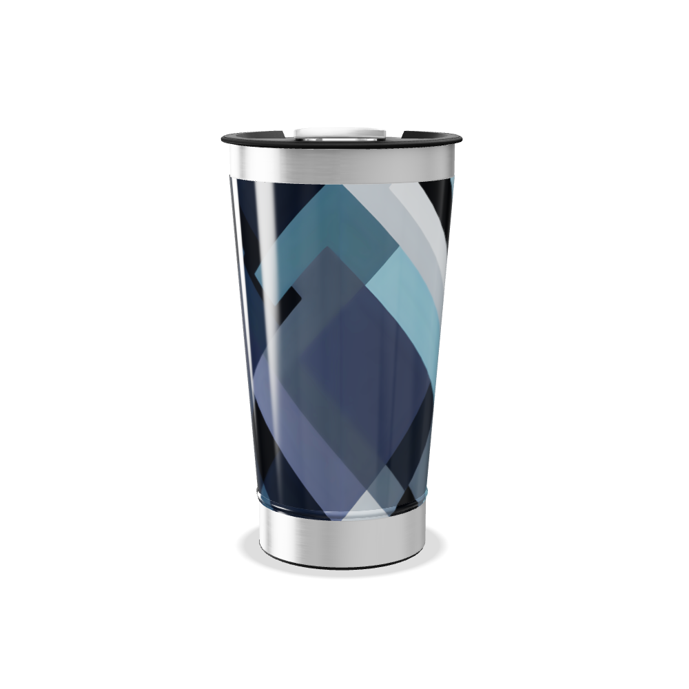 Copo Térmico - Aço Inox Azul Geométrico