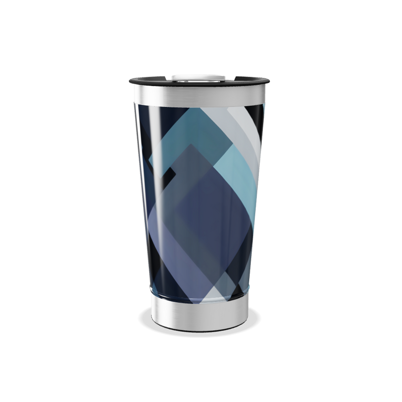 Copo Térmico - Aço Inox Azul Geométrico