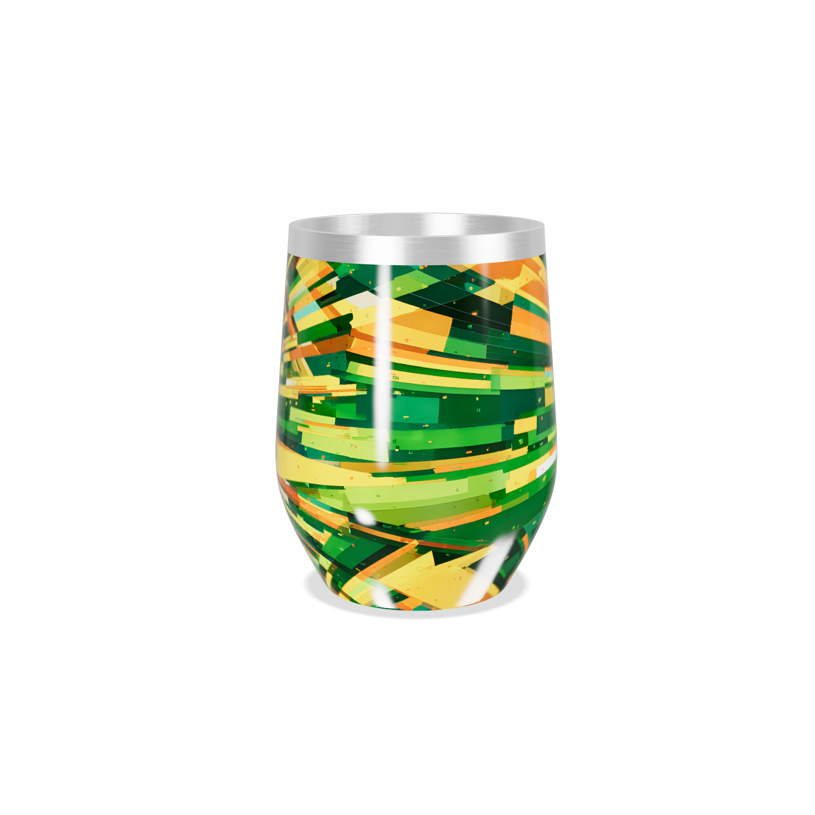 Copo Térmico Slim - Colorido Geométrico Aço Inox