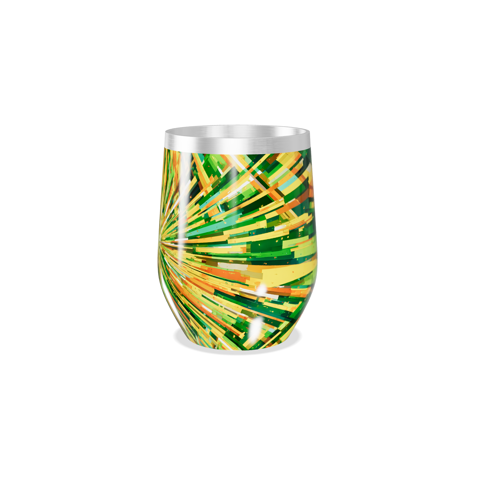 Copo Térmico Slim - Colorido Geométrico Aço Inox