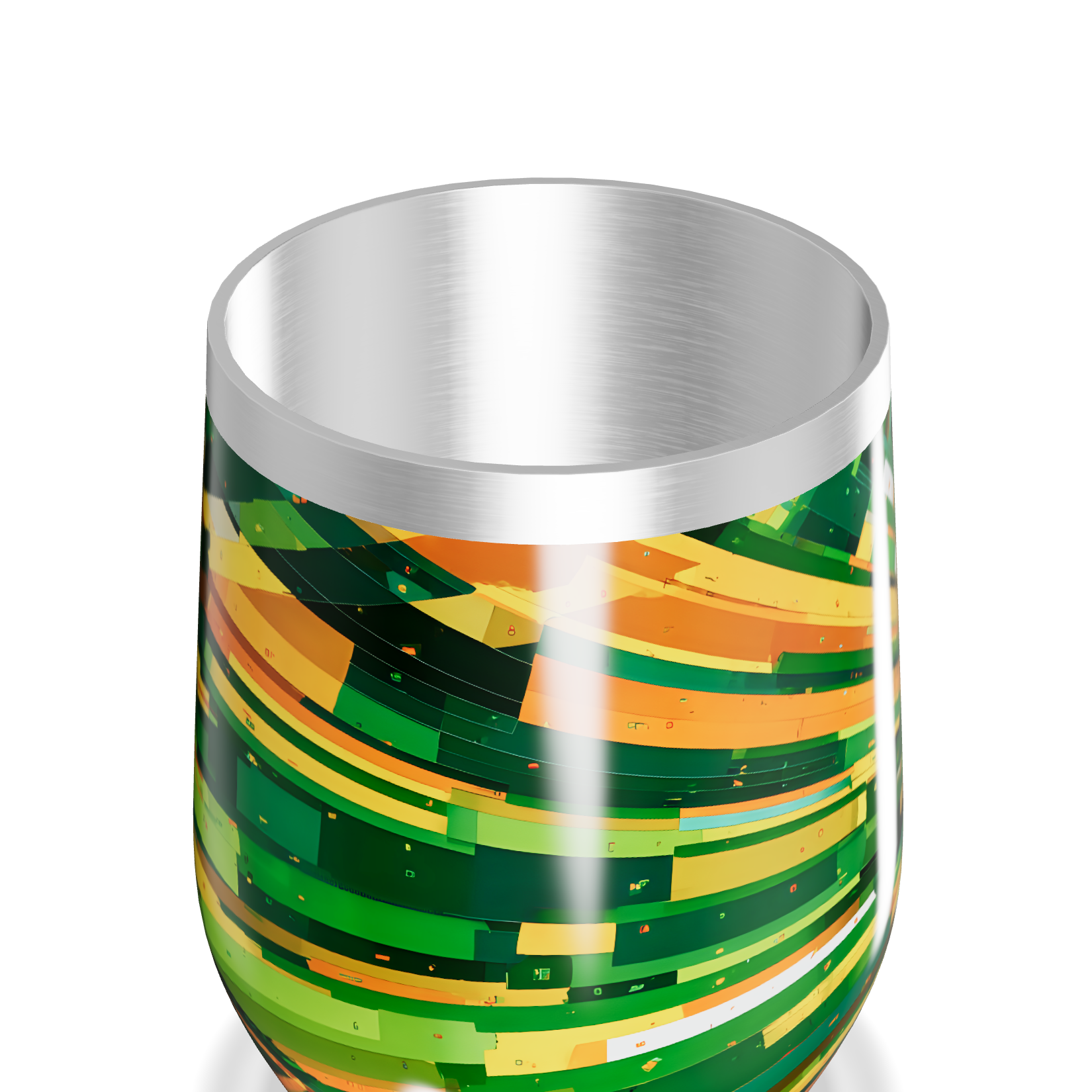 Copo Térmico Slim - Colorido Geométrico Aço Inox