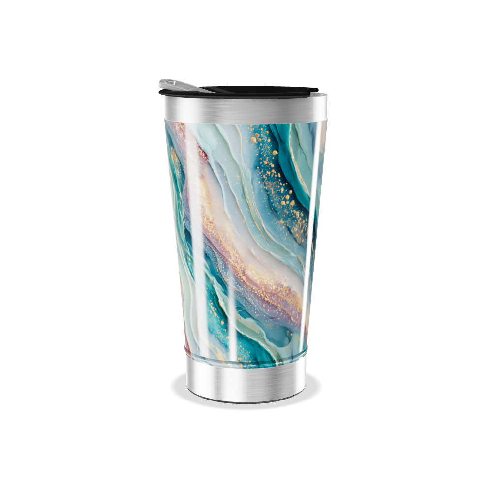 Copo Térmico - Estampa Abstrata Azul