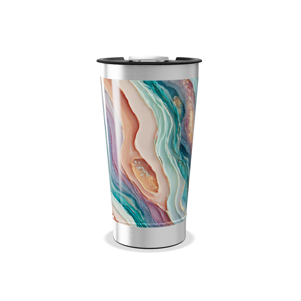 Copo Térmico - Estampa Abstrata Azul