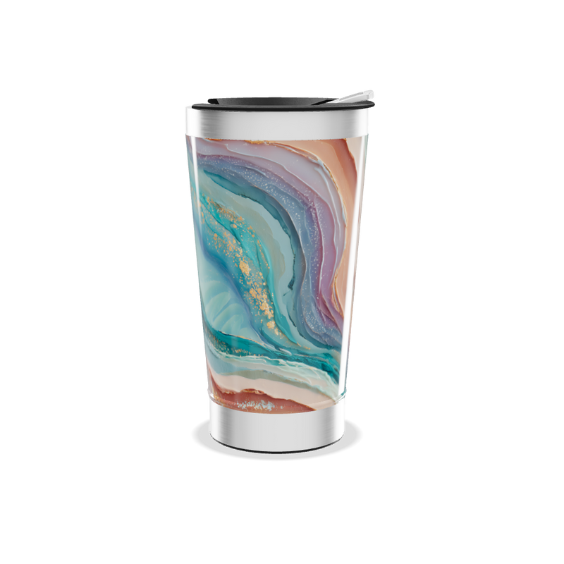 Copo Térmico - Estampa Abstrata Azul