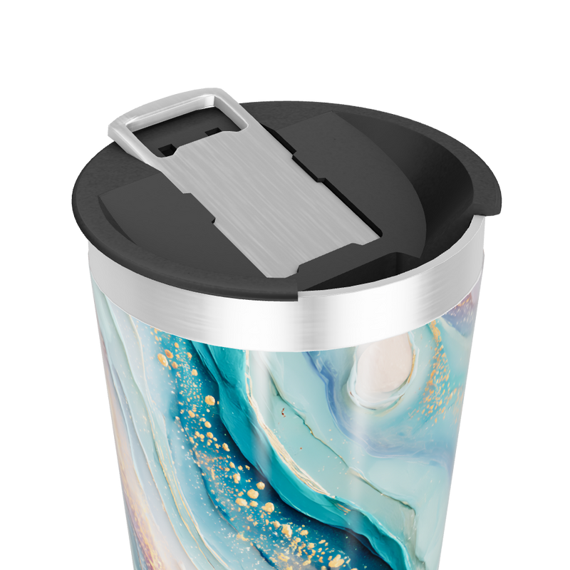 Copo Térmico - Estampa Abstrata Azul