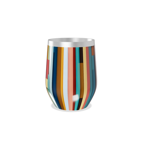 Copo Térmico Slim - Colorido com Listras Verticais