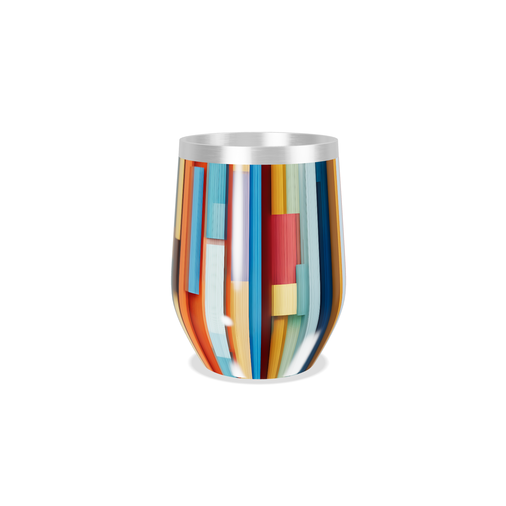 Copo Térmico Slim - Colorido com Listras Verticais