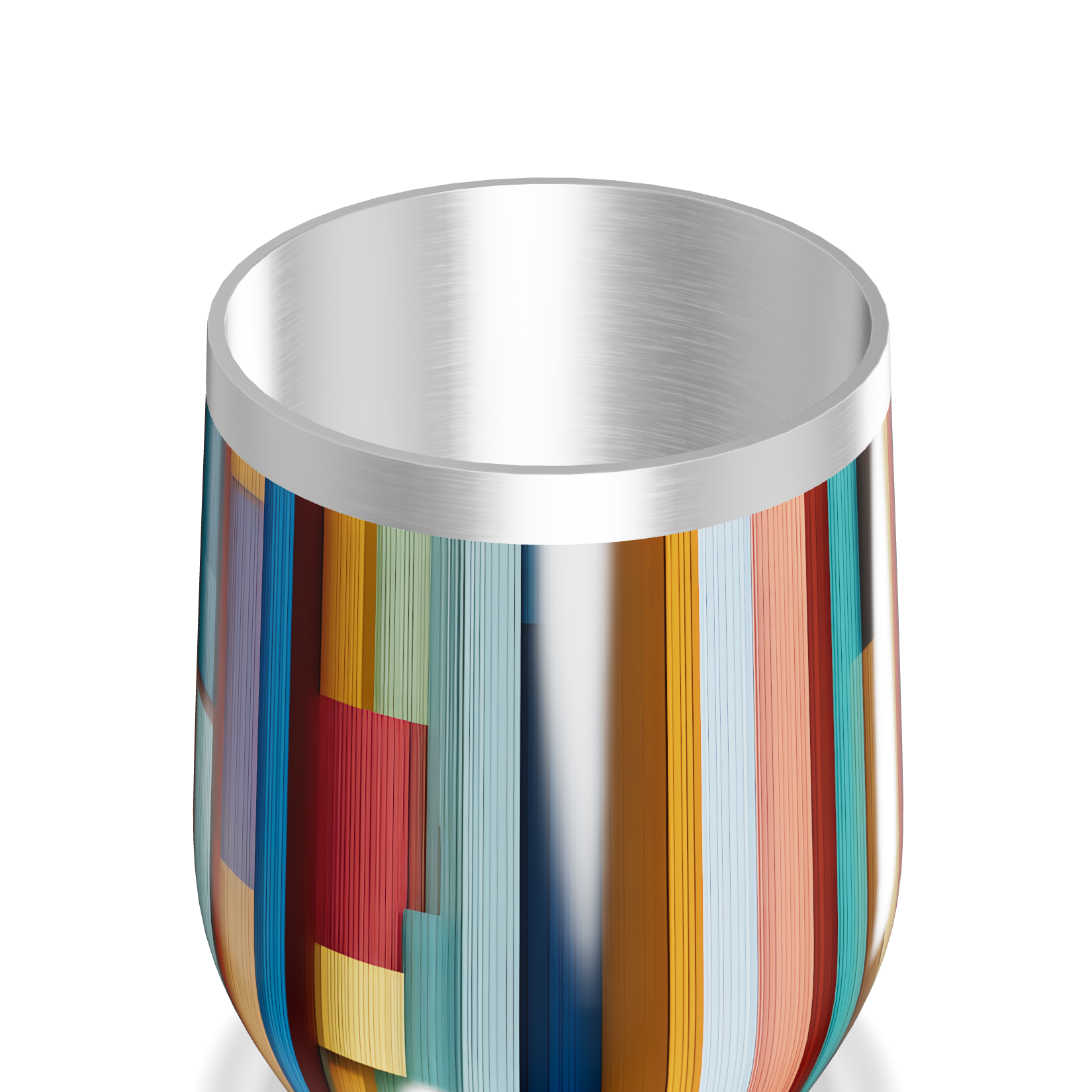 Copo Térmico Slim - Colorido com Listras Verticais