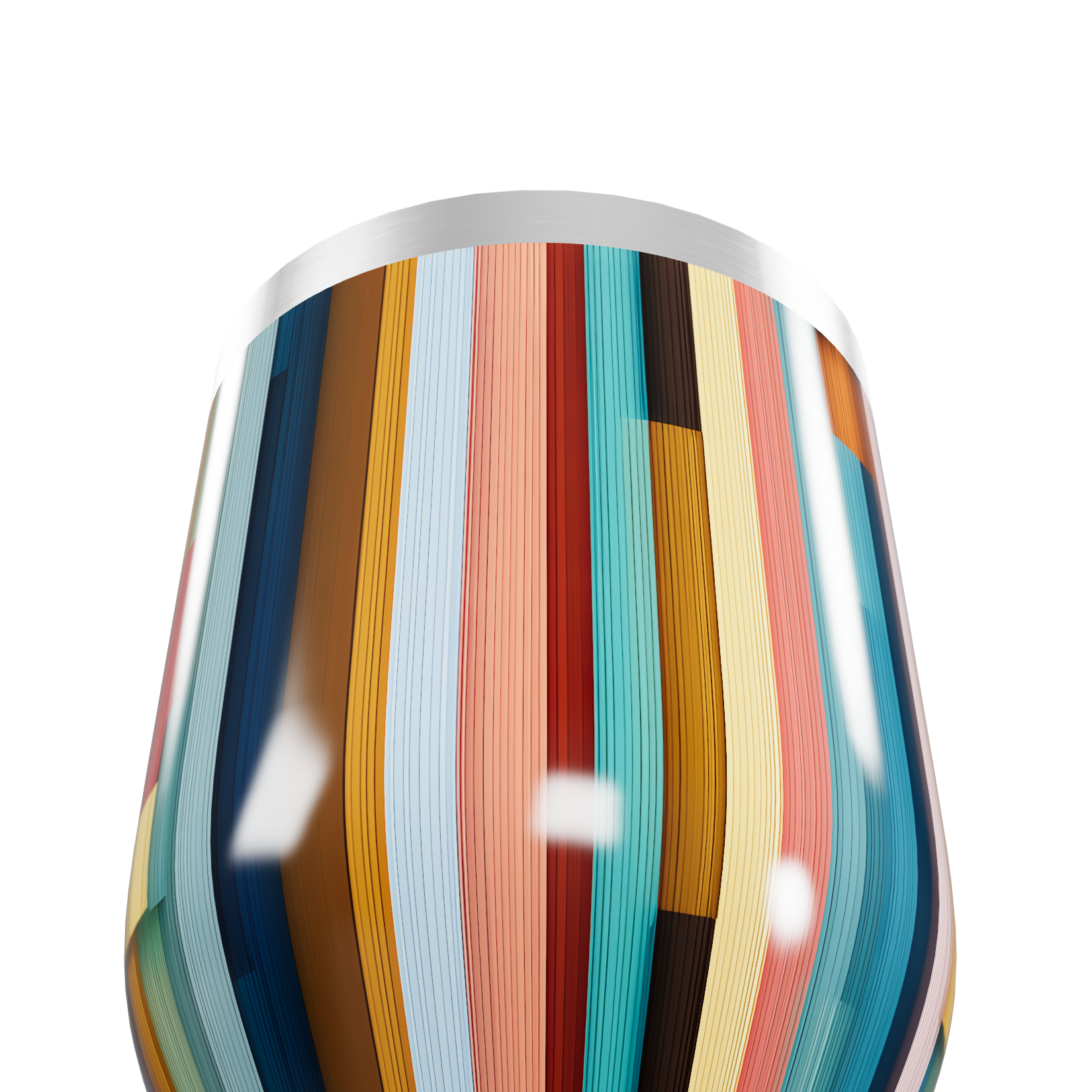 Copo Térmico Slim - Colorido com Listras Verticais