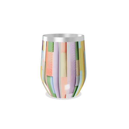 Copo Térmico Slim - Listrado Multicolorido Inox