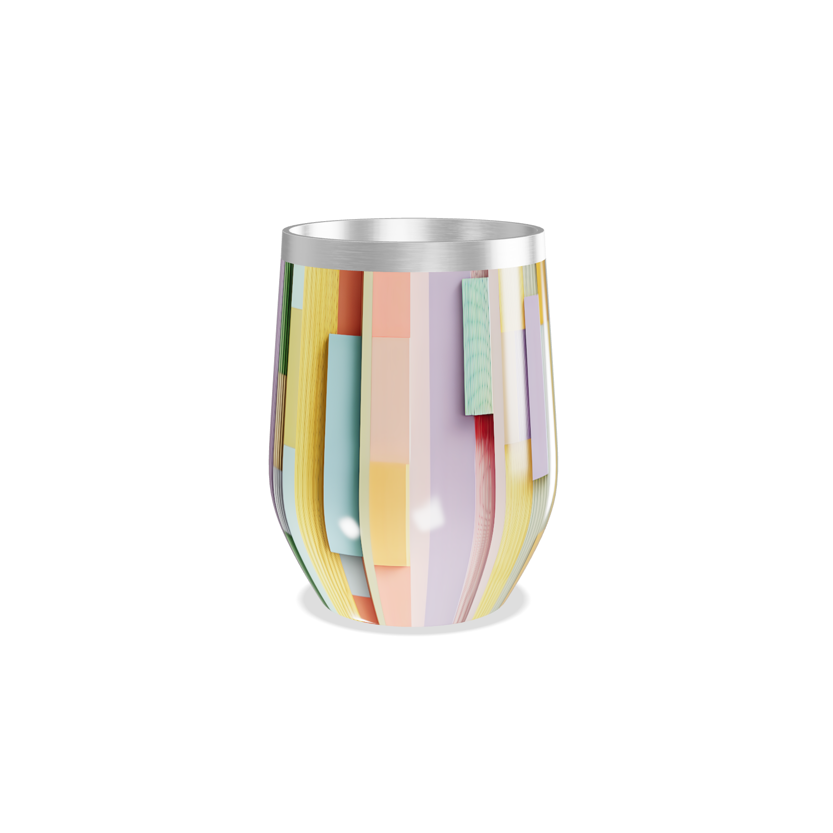 Copo Térmico Slim - Listrado Multicolorido Inox