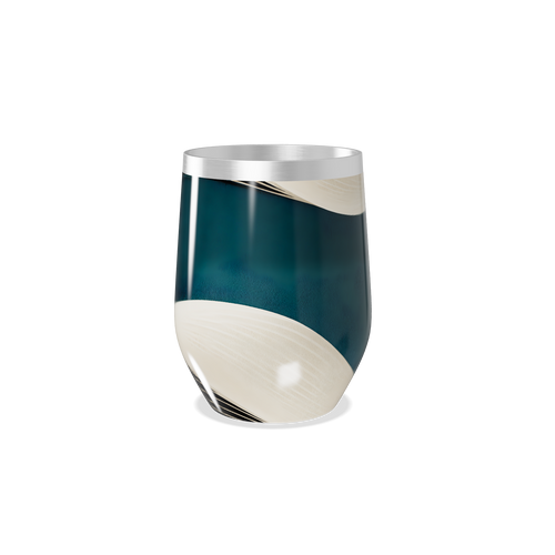 Copo Térmico Slim Azul com Faixas Brancas