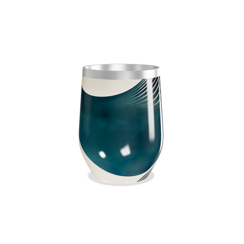 Copo Térmico Slim Azul com Faixas Brancas