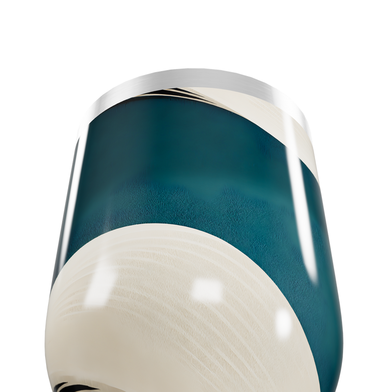 Copo Térmico Slim Azul com Faixas Brancas