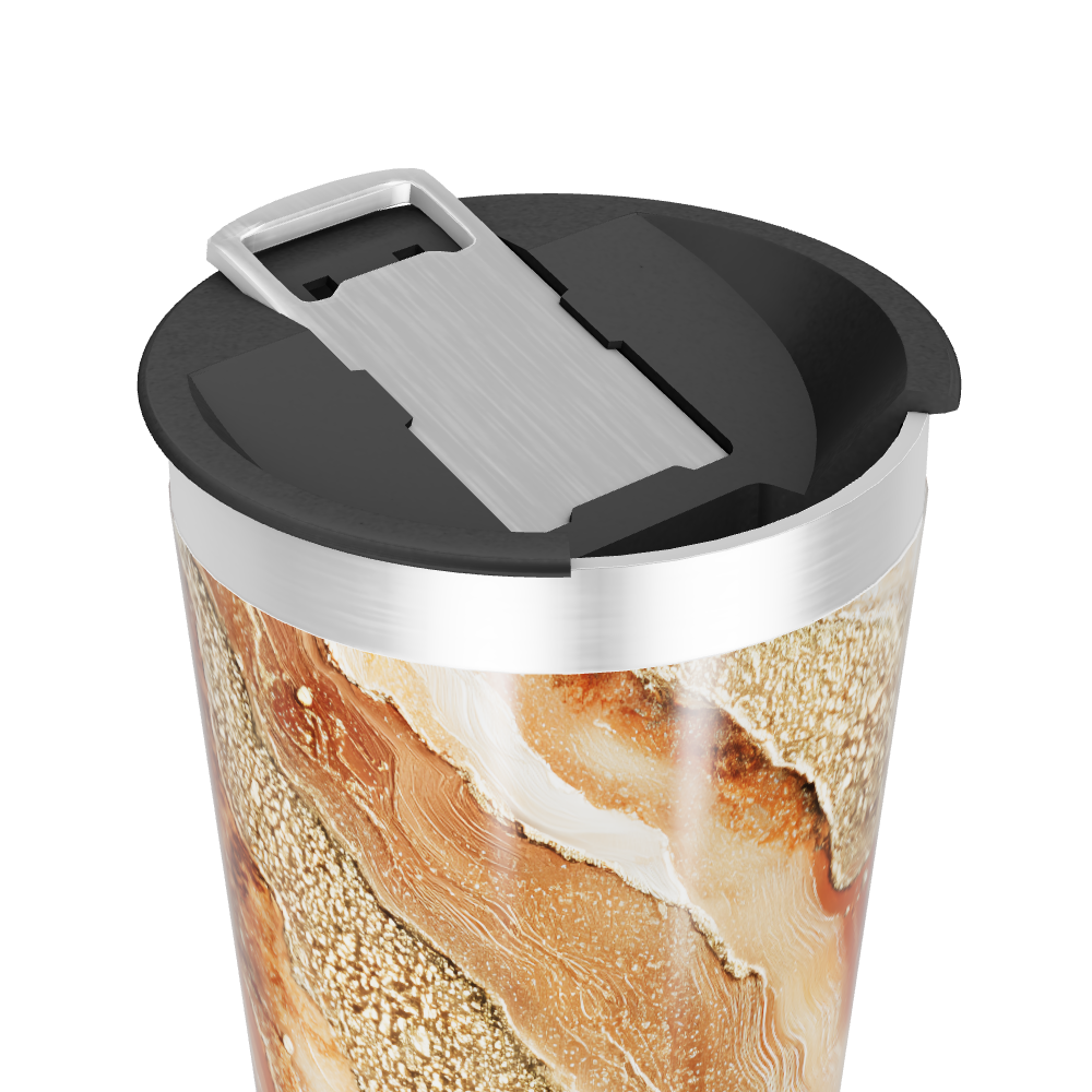 Copo Térmico - Estampa Mármore Caramelo