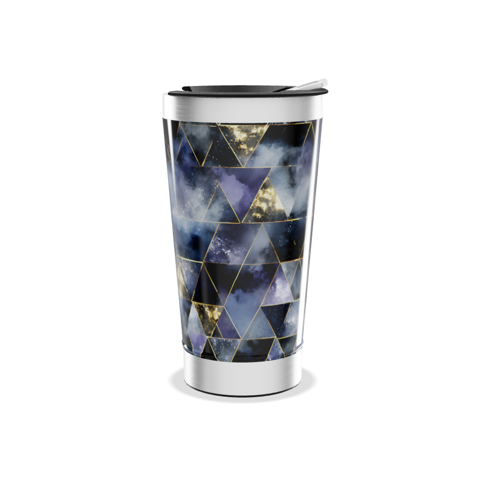 Copo Térmico - Estampa Geométrica Azul