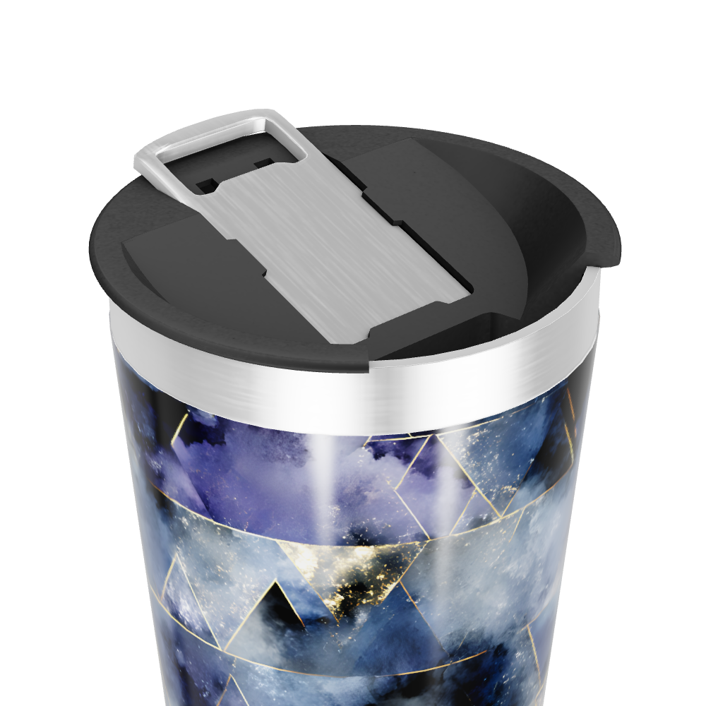 Copo Térmico - Estampa Geométrica Azul