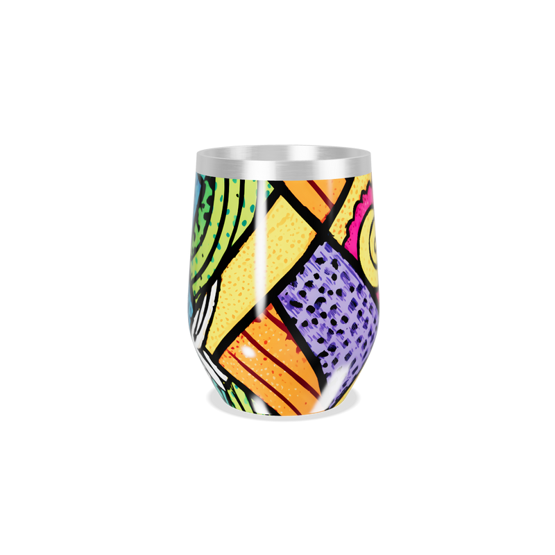 Copo Térmico Slim - Colorido Abstrato Aço Inox