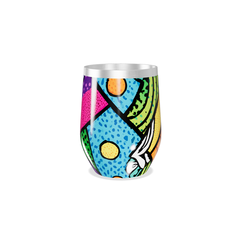 Copo Térmico Slim - Colorido Abstrato Aço Inox