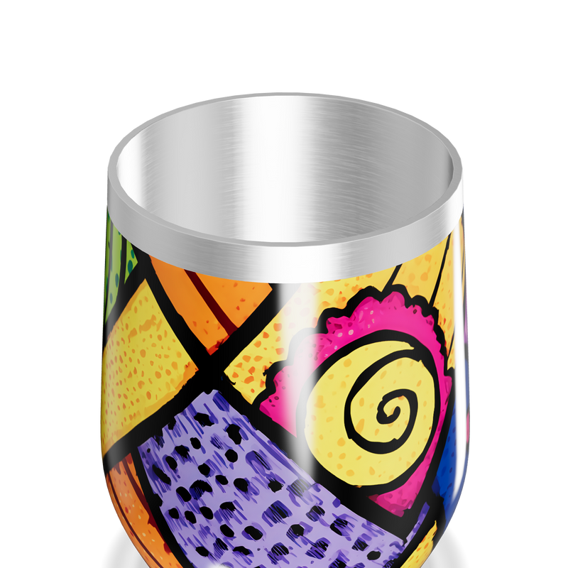 Copo Térmico Slim - Colorido Abstrato Aço Inox