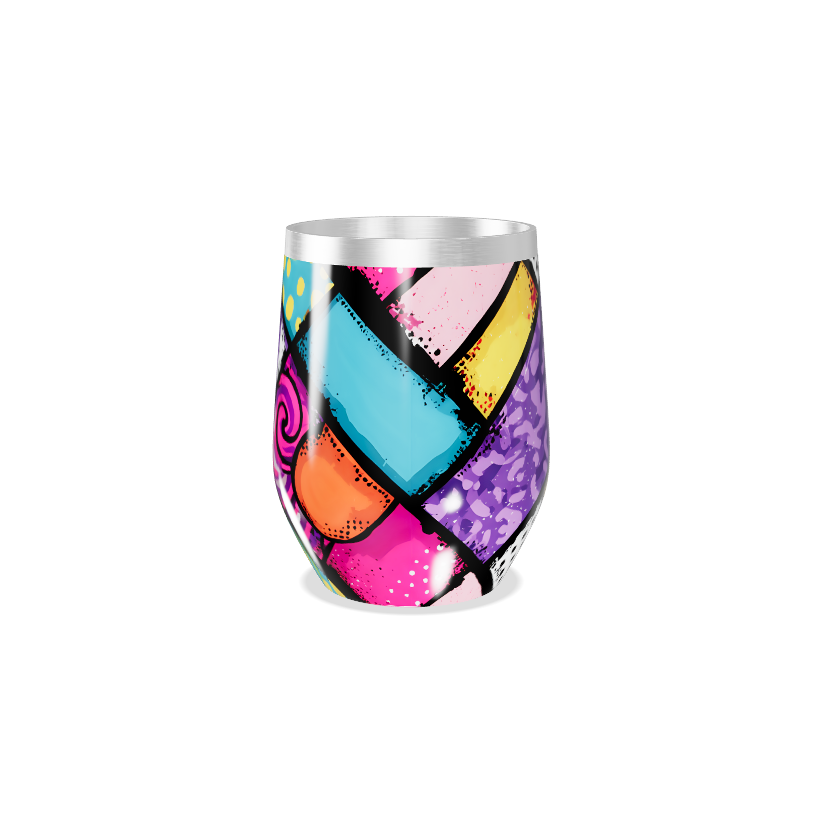 Copo Térmico Slim - Colorido com Estampa Geométrica